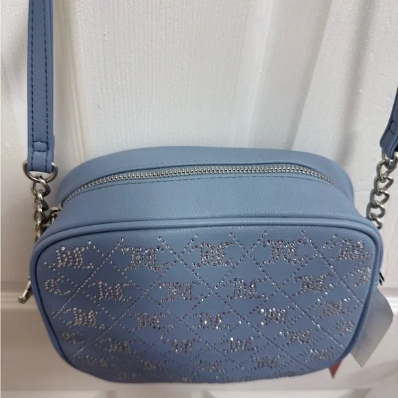 NWT Juicy Couture Crystal Crush Camera Dusty Blue Crossbody Bag - Picture 3 of 6